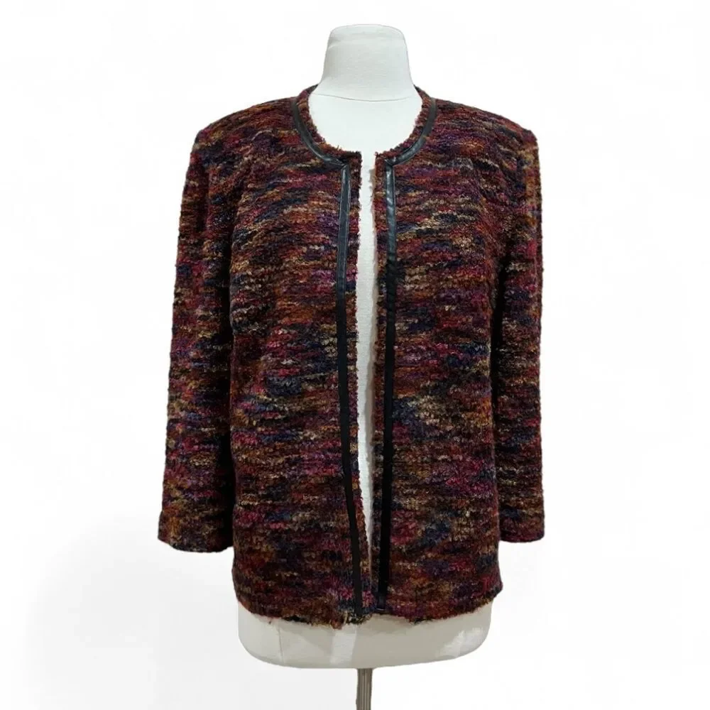 Notations Multicolor Boucle Tweed Blazer Jacket Size Large - Picture 1 of 11